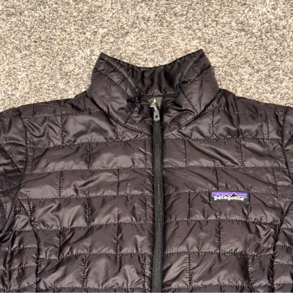 Patagonia Jacket Womens Med Black Nano Puff Primaloft Quilted Full Zip Insulated - Picture 3 of 8